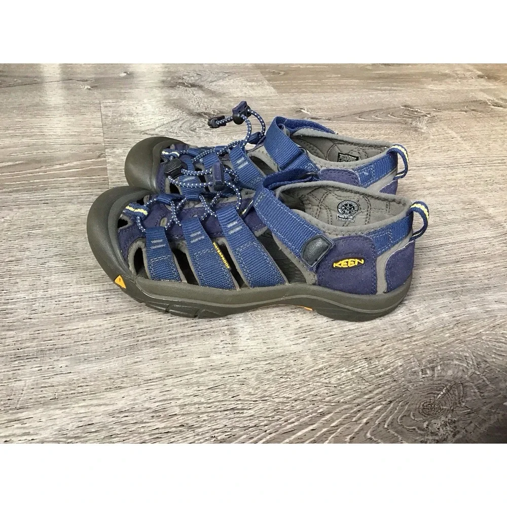KEEN Newport H2 Youth Size 4 Waterproof Sandals Blue Yellow Hiking Shoes 1009962